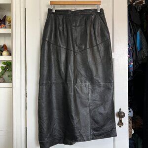 Real leather maxi pencil skirt size XL